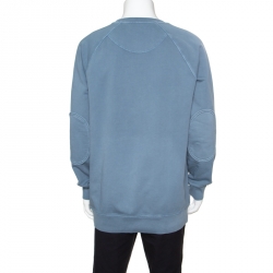 Burberry Dusty Blue Overdyed Kangaroo Pocket Leeford Sweatshirt L