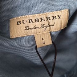Burberry Dusty Blue Overdyed Kangaroo Pocket Leeford Sweatshirt L