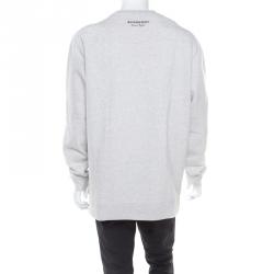 Burberry Grey Melange Cutout Lace Insert Sweatshirt XL