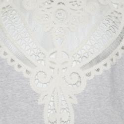 Burberry Grey Melange Cutout Lace Insert Sweatshirt XL