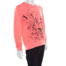 مملوكة مسبقًا Burberry Bright Neon Clement Scribbled Logo Print Rennie Sweatshirt M