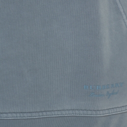 Pre Owned سويت شيرت بربري ليفورد بجيب كنغر صبغة أزرق هادئ L