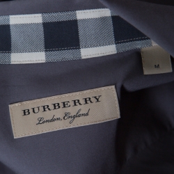 Pre Owned قميص بربري لندن قطن مرن أزرار أمامية رمادي M