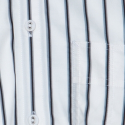 مملوكة مسبقًا  قميص بربري بأكمام قصيرة مزين بياقة منقطة قطن مخطط أبيض و أسود XL