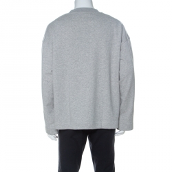 Pre Owned  سويت شيرت بربري بياقة مستديرة مرصع نسيج رصاصي XL