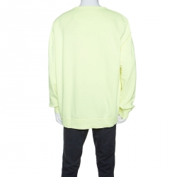 Pre Owned Burberry Neon Yellow Doodle Printed Cotton Sweatshirt XXXL