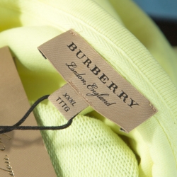 Pre Owned Burberry Neon Yellow Doodle Printed Cotton Sweatshirt XXXL