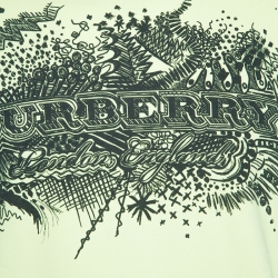Pre Owned Burberry Neon Yellow Doodle Printed Cotton Sweatshirt XXXL