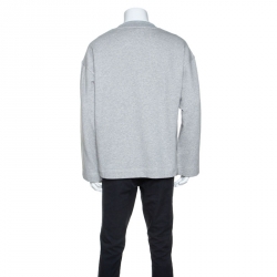 Pre Owned سويتشيرت بربري رقبة مستديرة تفاصيل مطرز تريكو رمادي L