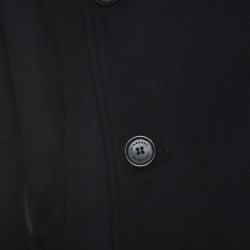Burberry Black Wool Cashmere Trench Coat 3XL