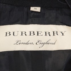 Burberry Black Wool Cashmere Trench Coat 3XL