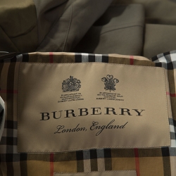 Pre Owned Burberry Chalk Green Cotton Brighton Extra Long Trench Coat 3XL