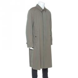 Pre Owned Burberry Chalk Green Cotton Brighton Extra Long Trench Coat 3XL
