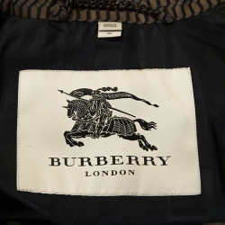 Burberry Brown Geometric Print Nylon Trench Coat L