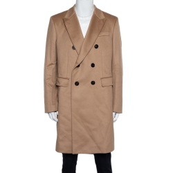 Pre Owned Burberry Camel Brown Cashmere Double Breasted Coat XXL