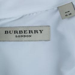 Burberry White Tailored Fit Men's Shirt EU38