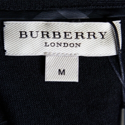 Pre Owned Burberry Black Wool V-Neck Sweater M
