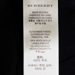 Pre Owned Burberry Black Wool V-Neck Sweater M