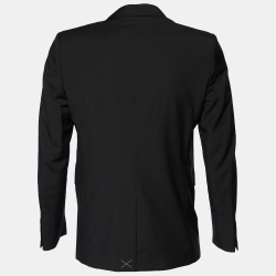 Burberry Black Wool Button Front Blazer M