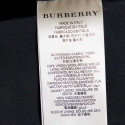 Burberry Black Wool Button Front Blazer M