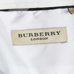 Pre Owned Burberry White Cotton Button Front Shirt M