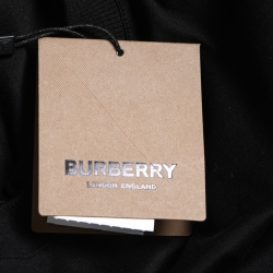 Burberry Black Cotton Logo Patch Detail Crew Neck T-Shirt L