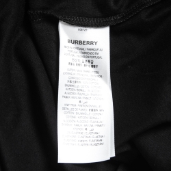 Burberry Black Cotton Logo Patch Detail Crew Neck T-Shirt L