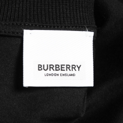 Burberry Black Cotton Logo Patch Detail Crew Neck T-Shirt L