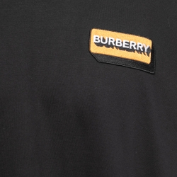 Burberry Black Cotton Logo Patch Detail Crew Neck T-Shirt L