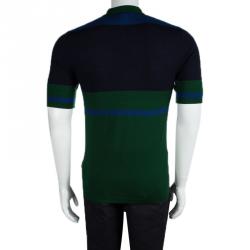 Pre Owned Burberry London Colorblock Wool Polo T-Shirt S