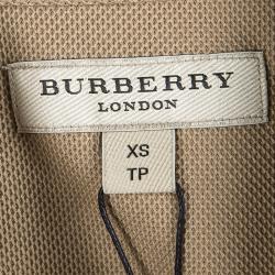 مملوكة مسبقًا تي شيرت بولو بربري لندن تريكو شمع العسل كتل لونية XS