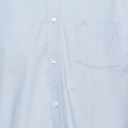 Pre Owned Burberry Blue Cotton Long Sleeve Button Front Shirt XL