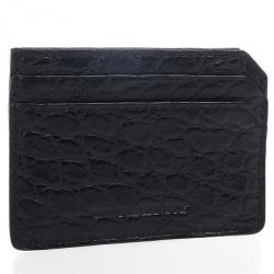 Pre Owned Burberry Custom Alligator Belly Skin Card Case