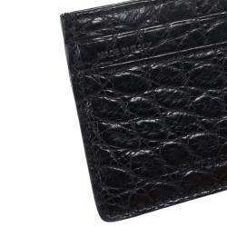 Pre Owned Burberry Custom Alligator Belly Skin Card Case