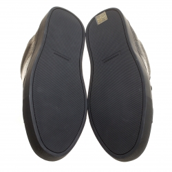 Burberry Black Leather and London Check Canvas Ritson Low Top Sneakers Size 45