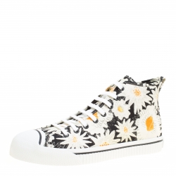 Burberry Black Floral Print Canvas Kingly High Top Sneakers Size 44