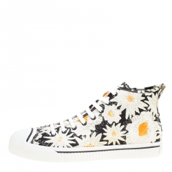 Burberry Black Floral Print Canvas Kingly High Top Sneakers Size 44