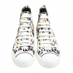 Burberry Black Floral Print Canvas Kingly High Top Sneakers Size 44