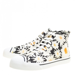 Burberry Black Floral Print Canvas Kingly High Top Sneakers Size 44
