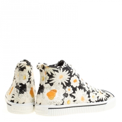 Burberry Black Floral Print Canvas Kingly High Top Sneakers Size 44