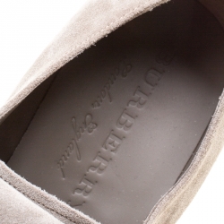 Pre Owned Burberry Grey Suede Ampney Fringe Detail Derby Size 43