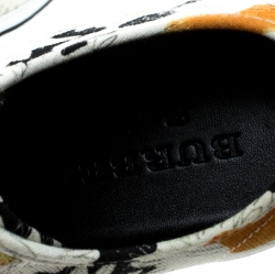Burberry Black Floral Print Canvas Kingly Low Top Sneakers Size 43