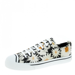Burberry Black Floral Print Canvas Kingly Low Top Sneakers Size 43