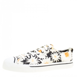 Burberry Black Floral Print Canvas Kingly Low Top Sneakers Size 44