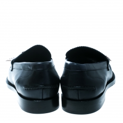 Pre Owned حذاء لوفرز بربري بيني تفاصيل شراشيب بدمور جلد كحلي مقاس 44