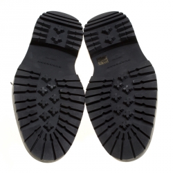 Pre Owned Burberry Burgundy Leather Lace Up Platform Creepers Size 45