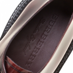 Pre Owned Burberry Burgundy Leather Lace Up Platform Creepers Size 45