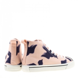 Burberry Pink Painted Bird Canvas Birdskingly High Top Sneakers Size 45