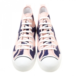 Burberry Pink Painted Bird Canvas Birdskingly High Top Sneakers Size 45