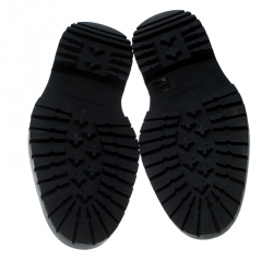 Pre Owned Burberry Burgundy Leather Lace Up Platform Creepers Size 45